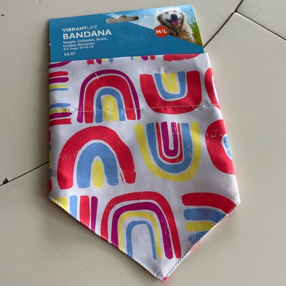 🌸NWT Vibrant Yellow and Blue Dog Bandana for Stylish Pets